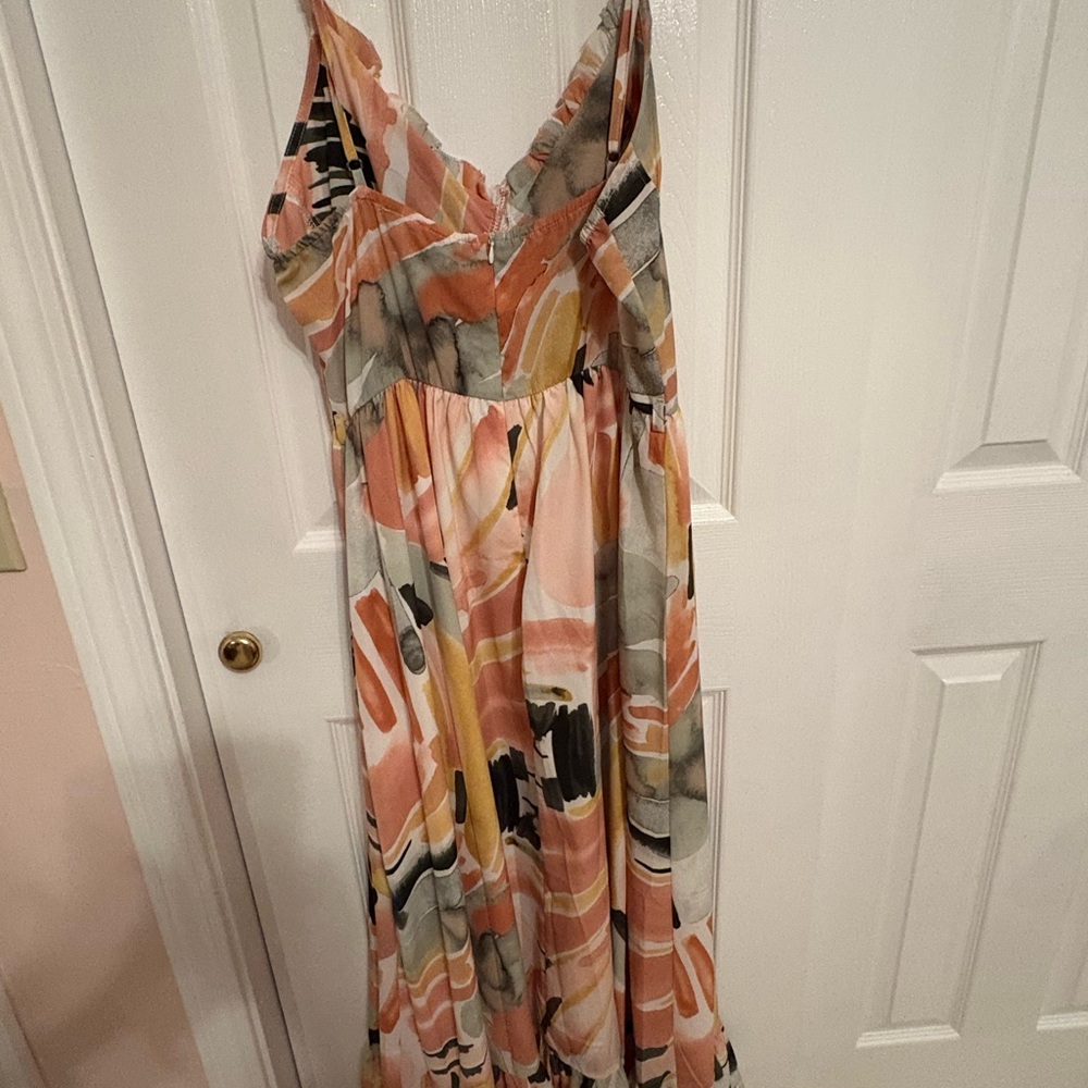 Simple Multicolor Abstract Maxi Dress - Picture 2 of 3